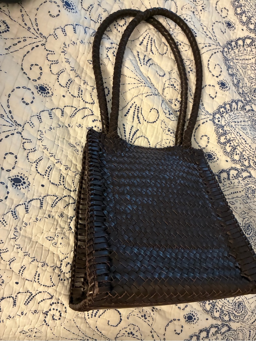 Madewell - The Lexington Tote- Woven Leather Bag - Brown